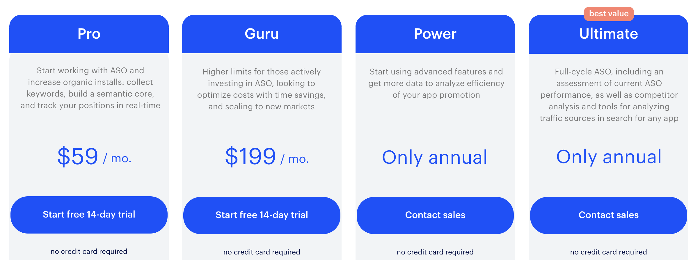 Image depicting pricing options for Asodesk