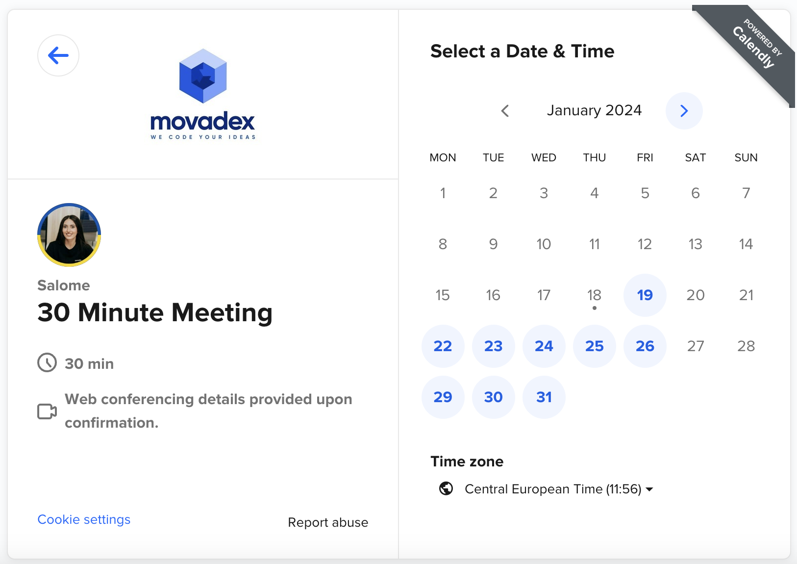 Book a free consultation with software development company Movadex