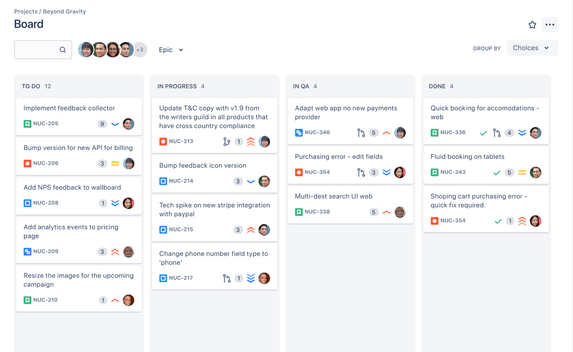 Jira's Kanban Board illustrating UX design principles in action